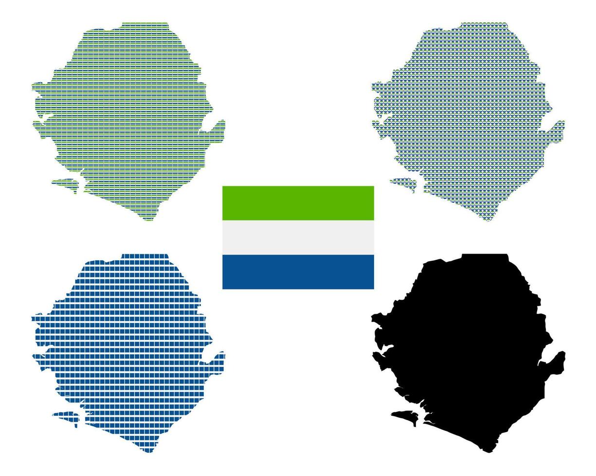 mapa sierra leona diferentes especies sobre un fondo blanco vector