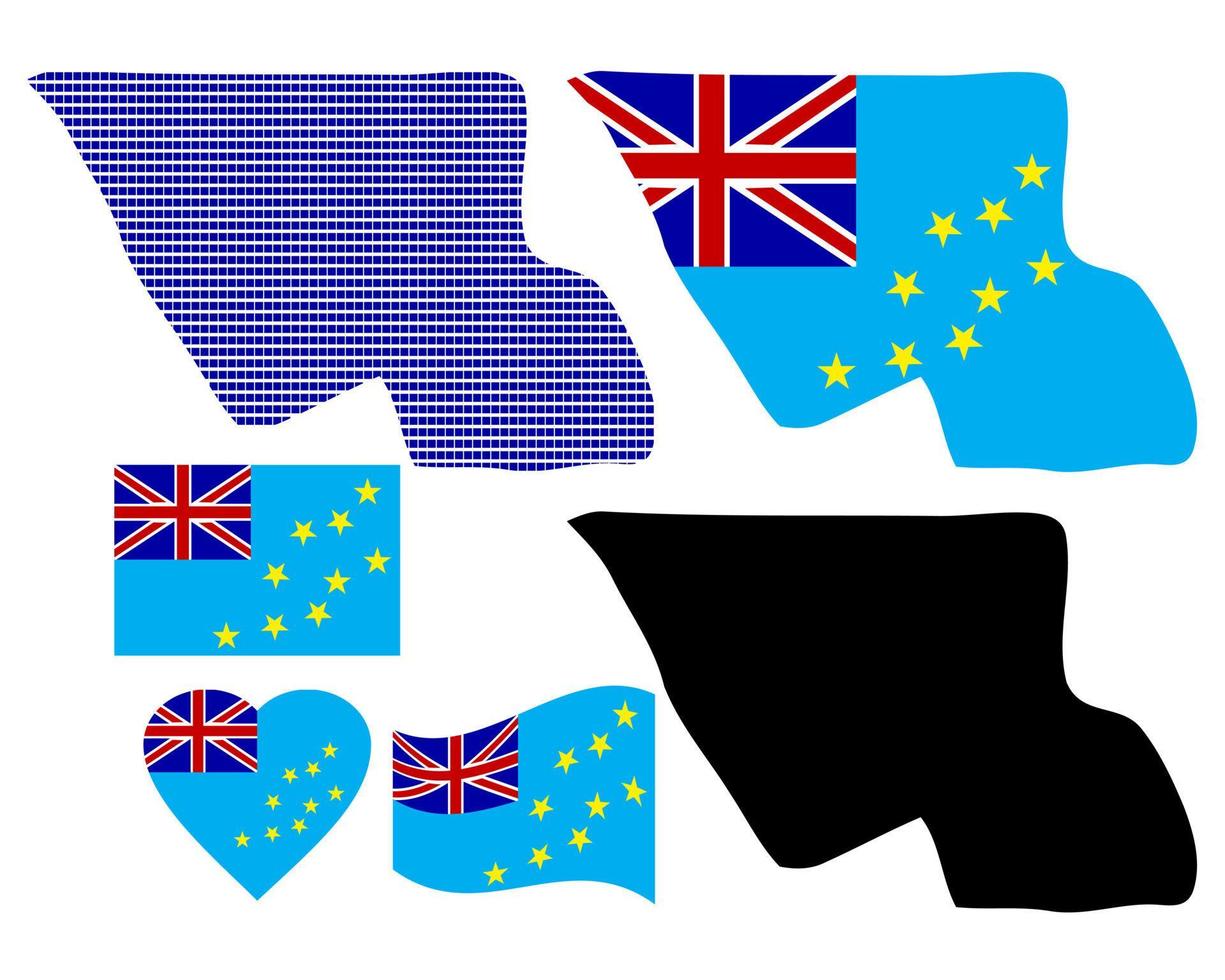 mapa tuvalu diferentes tipos y símbolos sobre un fondo blanco vector