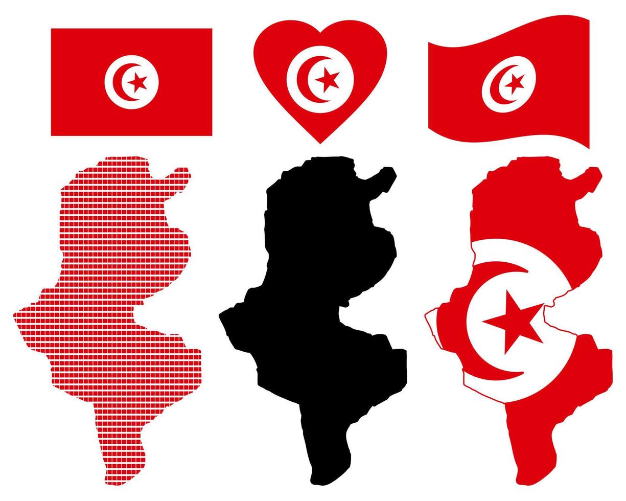 Tunisia different card types and characters on a white background vector