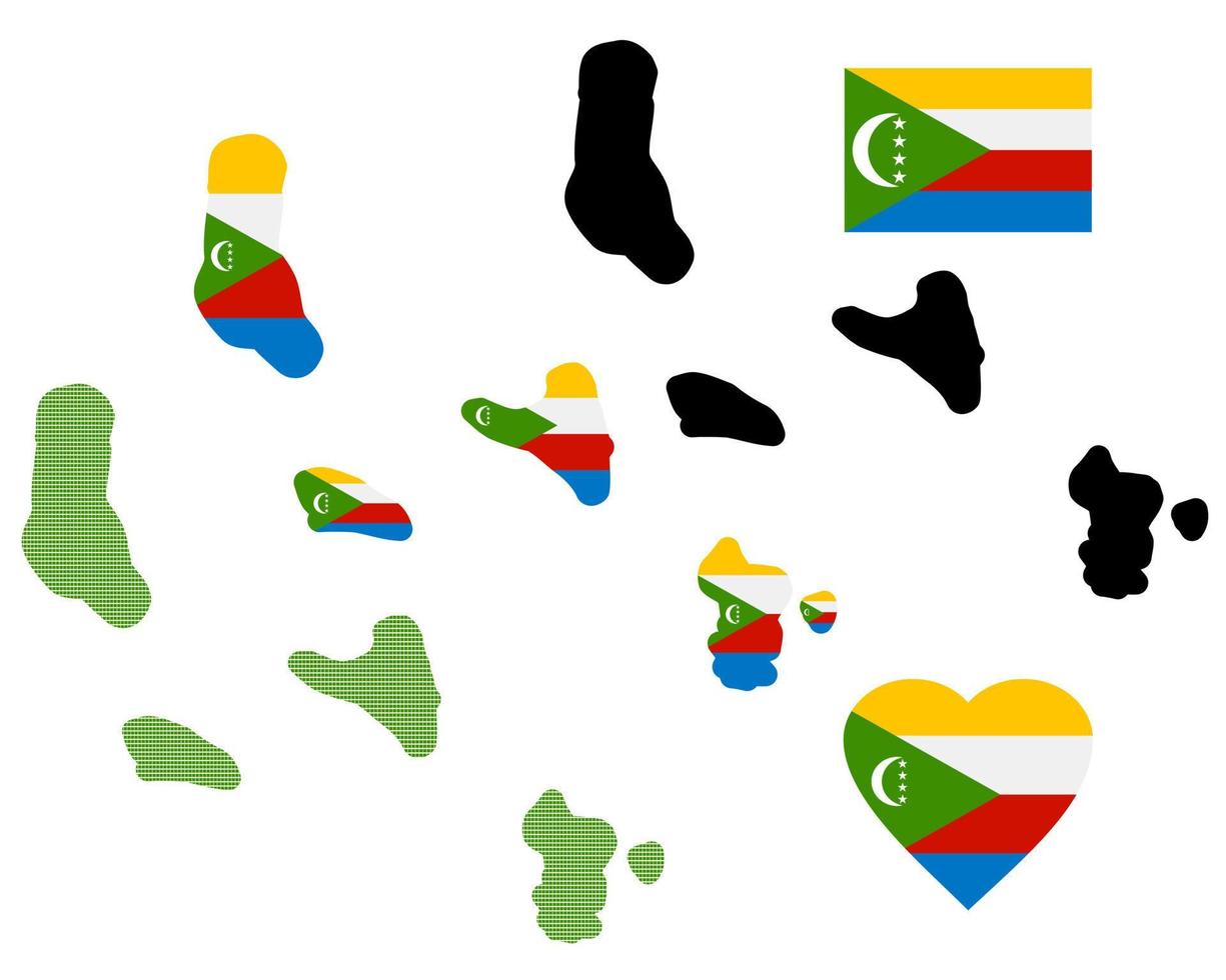 mapa comoras diferentes tipos y símbolos sobre un fondo blanco vector