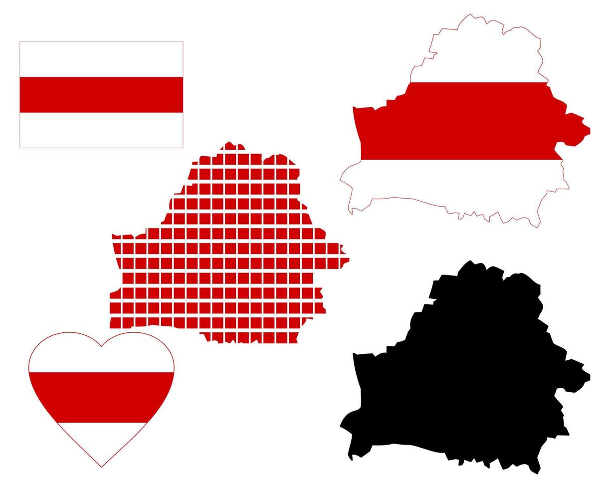 Belarus map different types and symbols on a white background vector