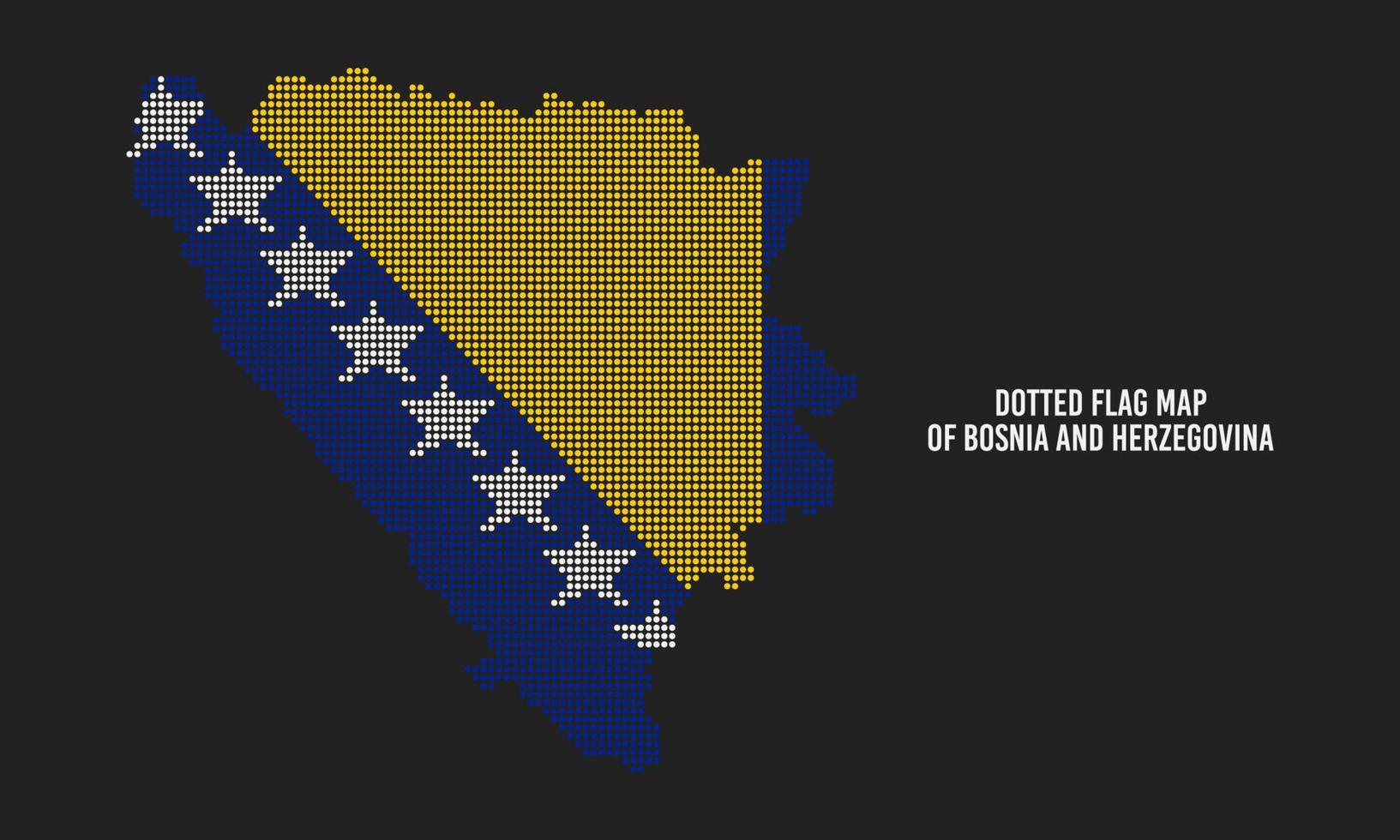 ilustración de mapa de bandera de bosnia punteada vector