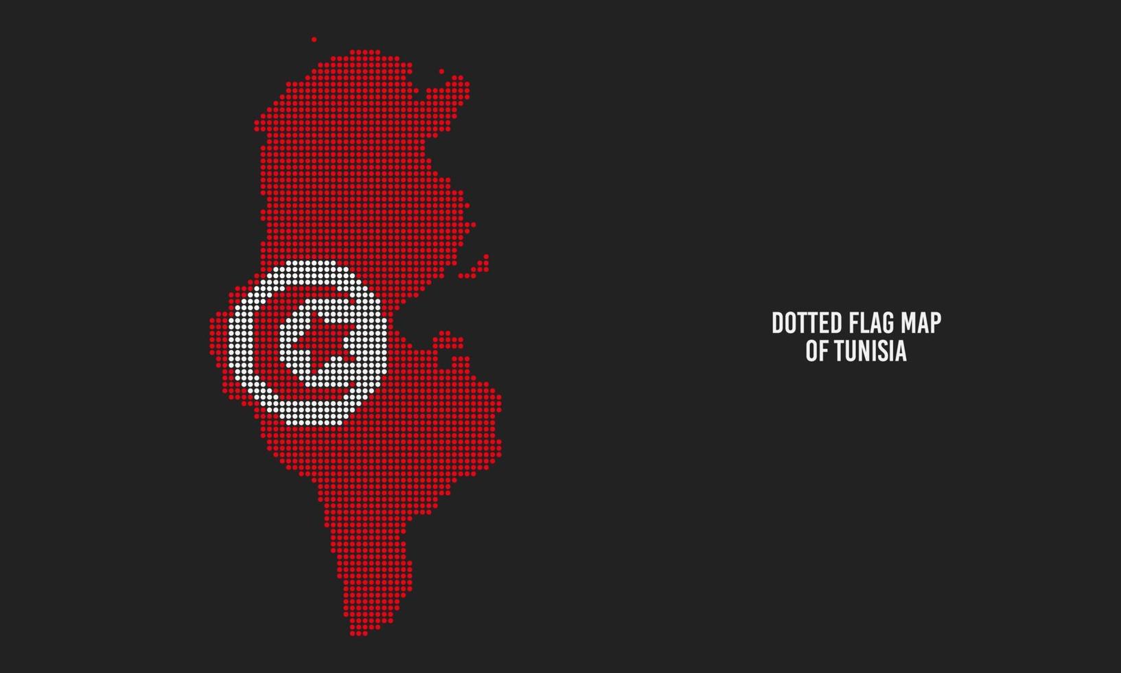 Flag Map of Tunisia with Halftone Dotted Style vector