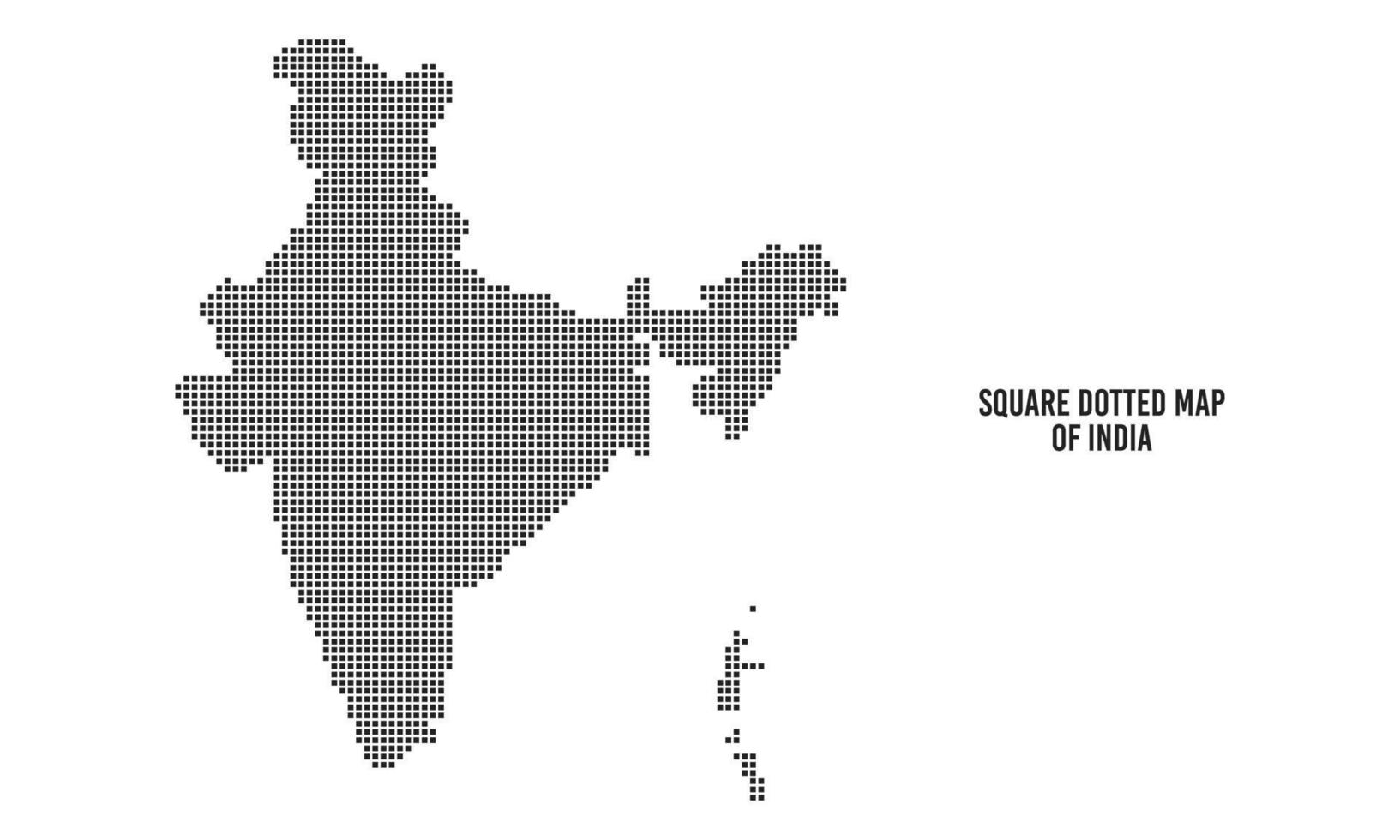 Square Dotted India Map vector