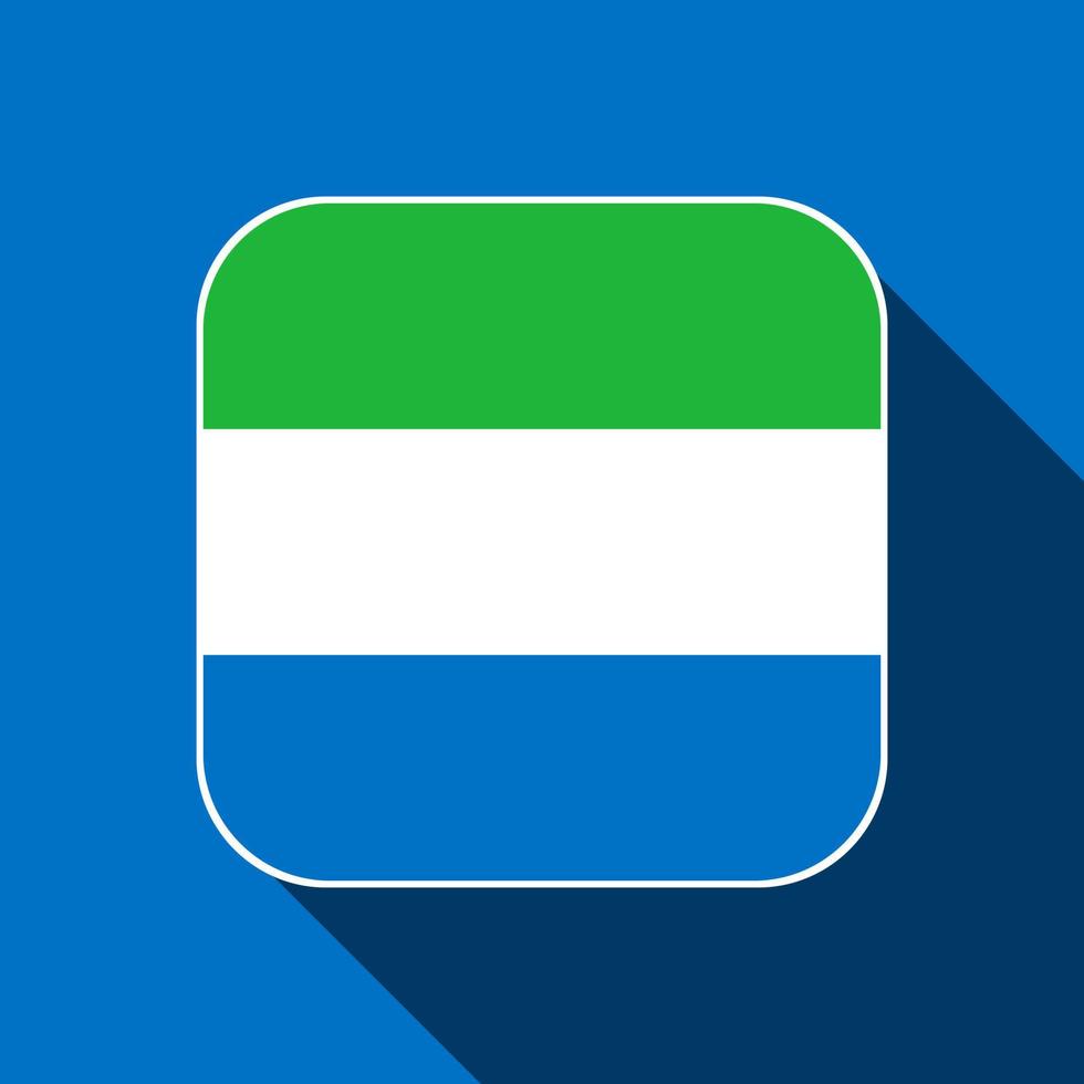 Sierra Leone flag, official colors. Vector illustration.