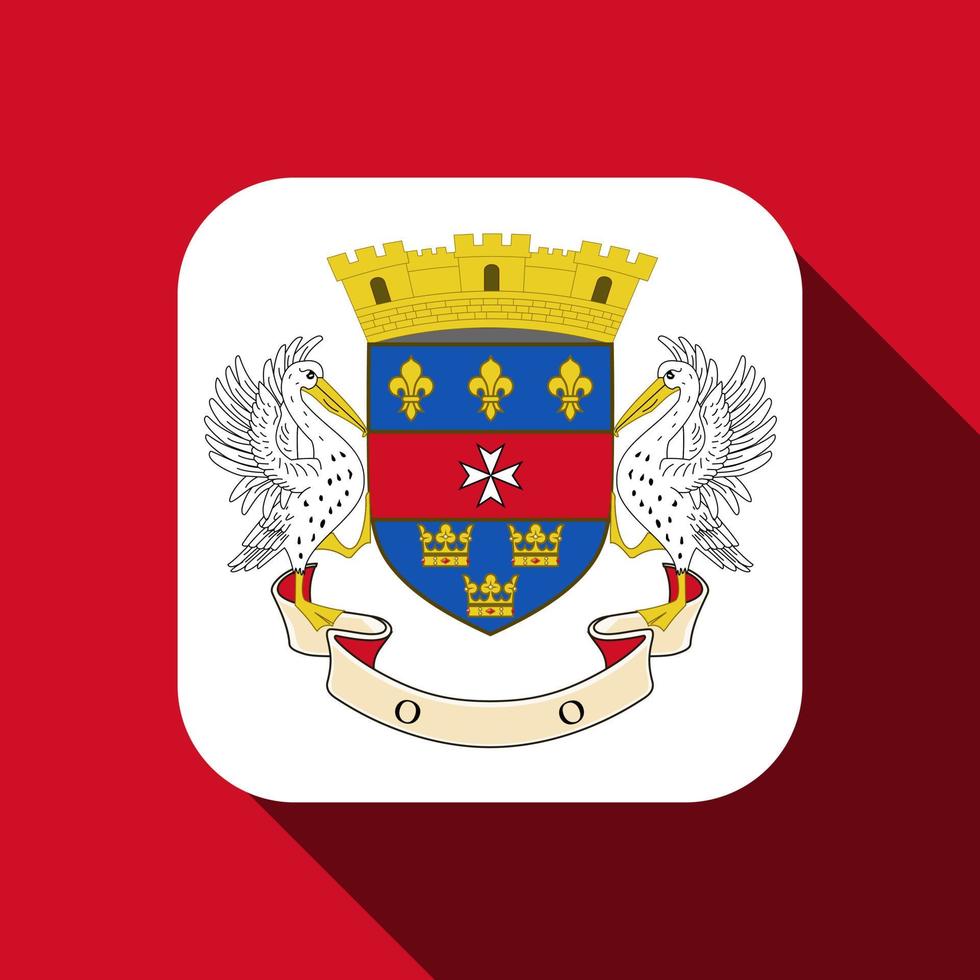 Saint Barthelemy flag, official colors. Vector illustration.