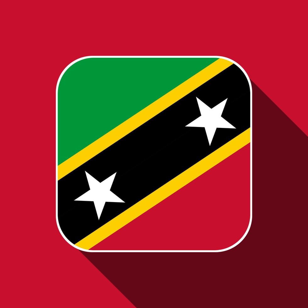 Saint Kitts and Nevis flag, official colors. Vector illustration.