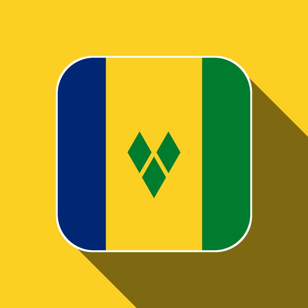 Saint Vincent and the Grenadines flag, official colors. Vector illustration.