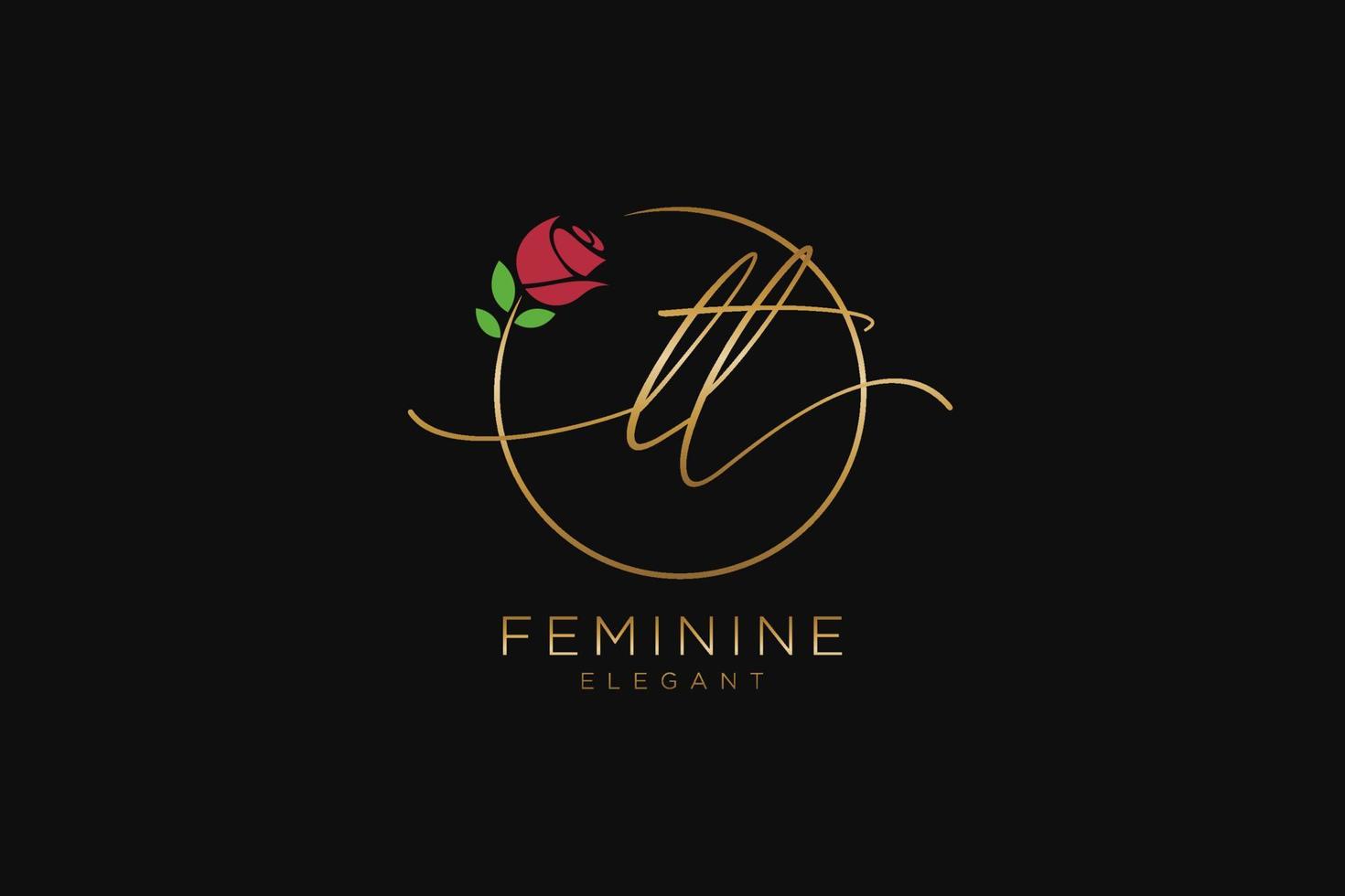 monograma de belleza de logotipo femenino inicial lt y diseño de logotipo elegante, logotipo de escritura a mano de firma inicial, boda, moda, floral y botánica con plantilla creativa. vector