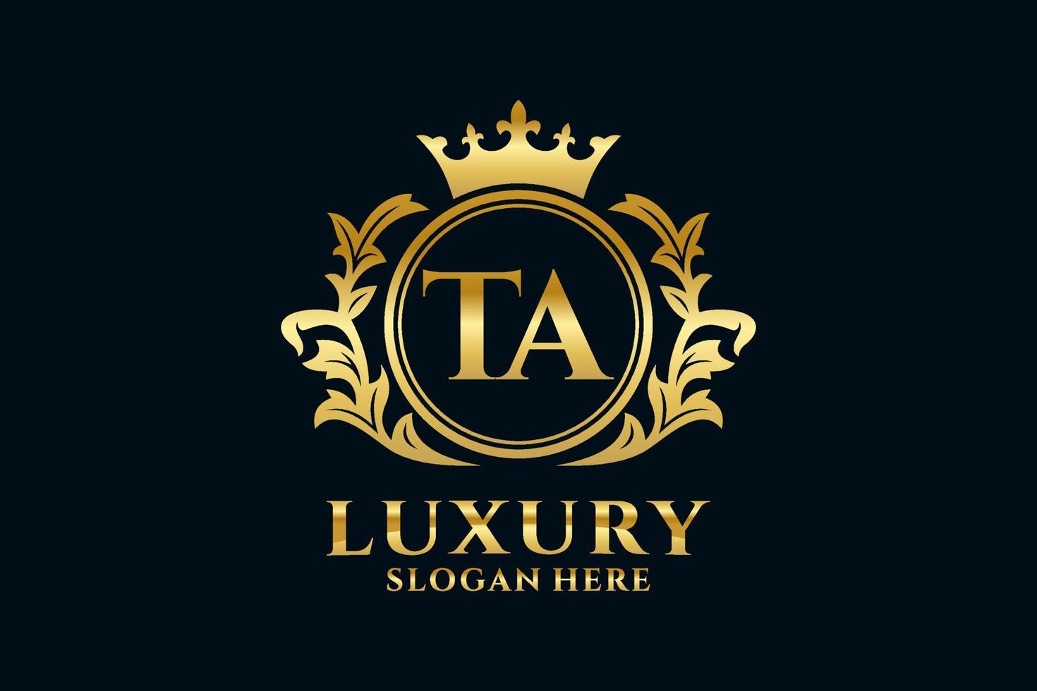 Initial TA Letter Royal Luxury Logo template in vector art for luxurious branding projects and other vector illustration.