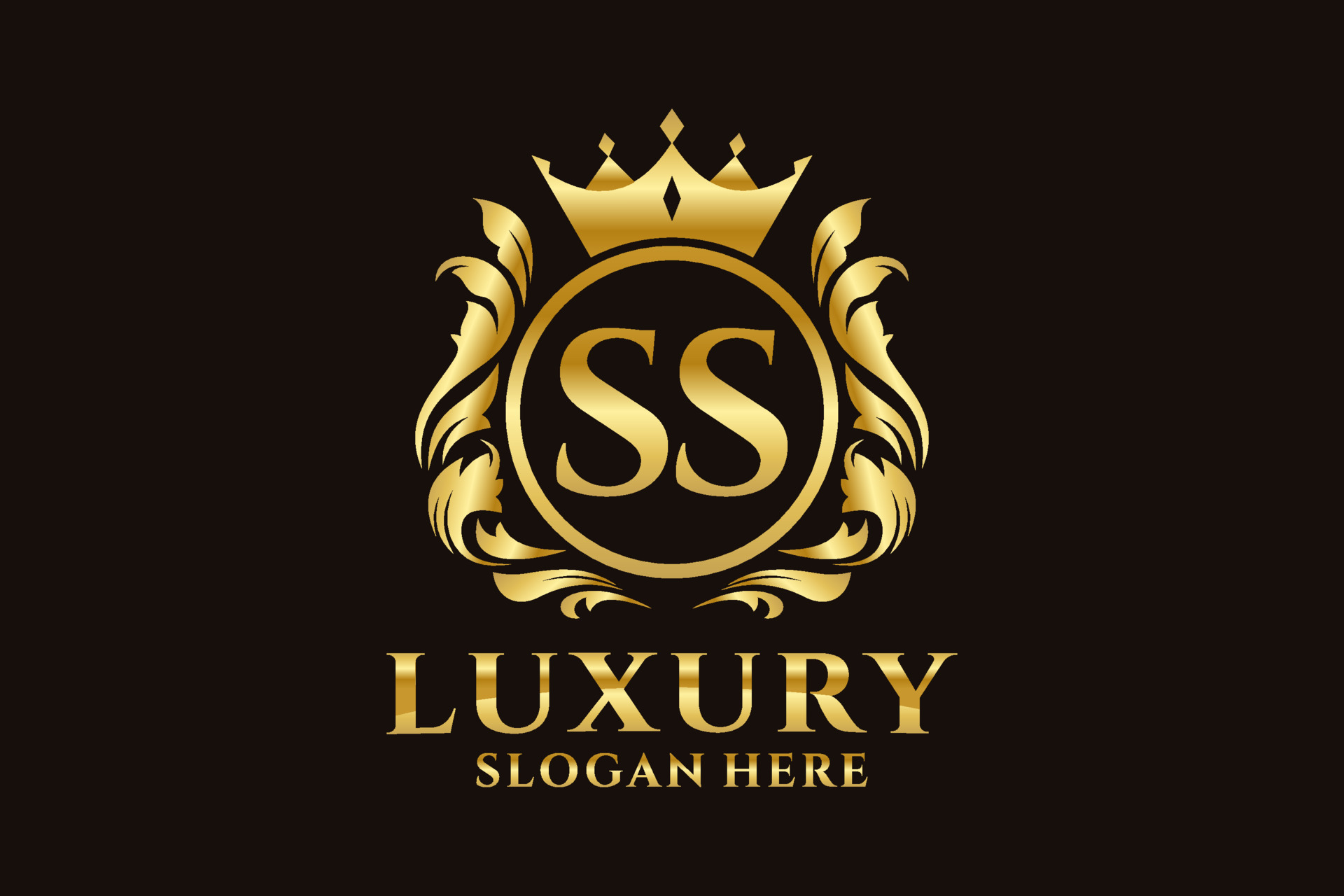 Initial SS Letter Royal Luxury Logo template in vector art for ...