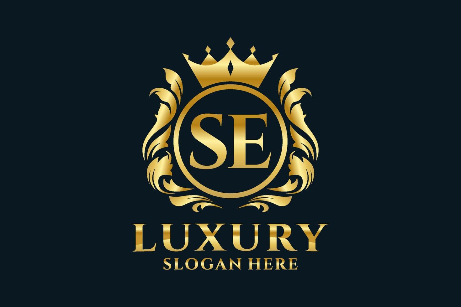 Initial SE Letter Royal Luxury Logo template in vector art for luxurious branding projects and other vector illustration.