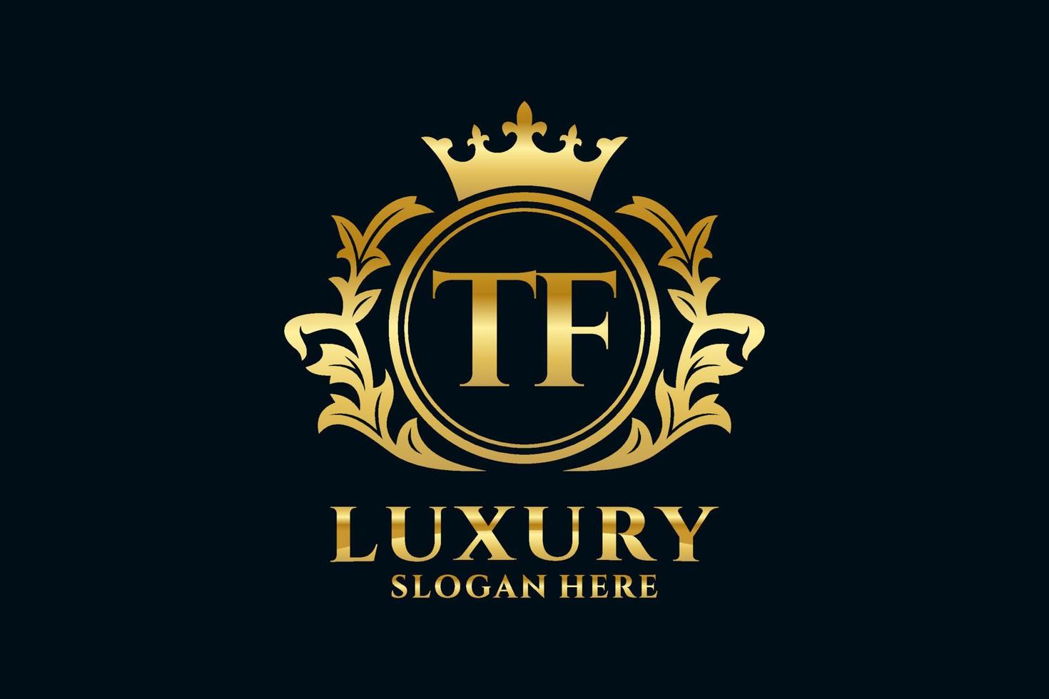 Initial TF Letter Royal Luxury Logo template in vector art for luxurious branding projects and other vector illustration.
