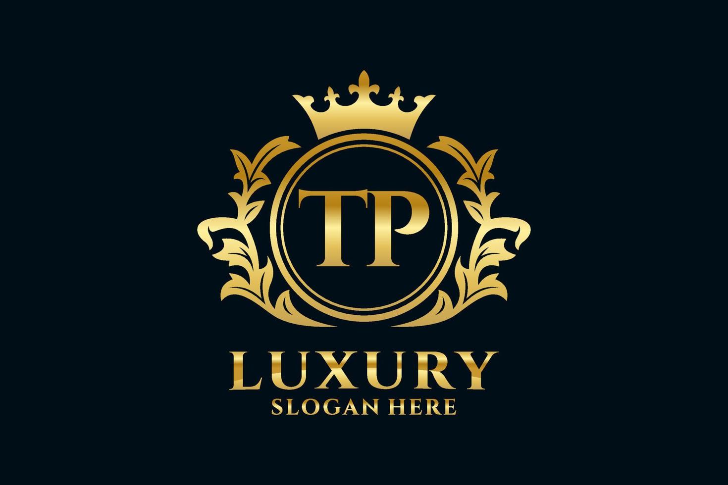 Initial TP Letter Royal Luxury Logo template in vector art for luxurious branding projects and other vector illustration.