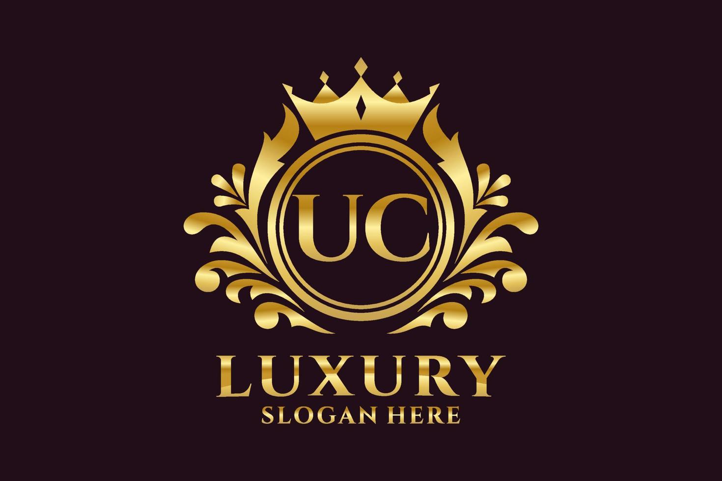 Initial UC Letter Royal Luxury Logo template in vector art for luxurious branding projects and other vector illustration.