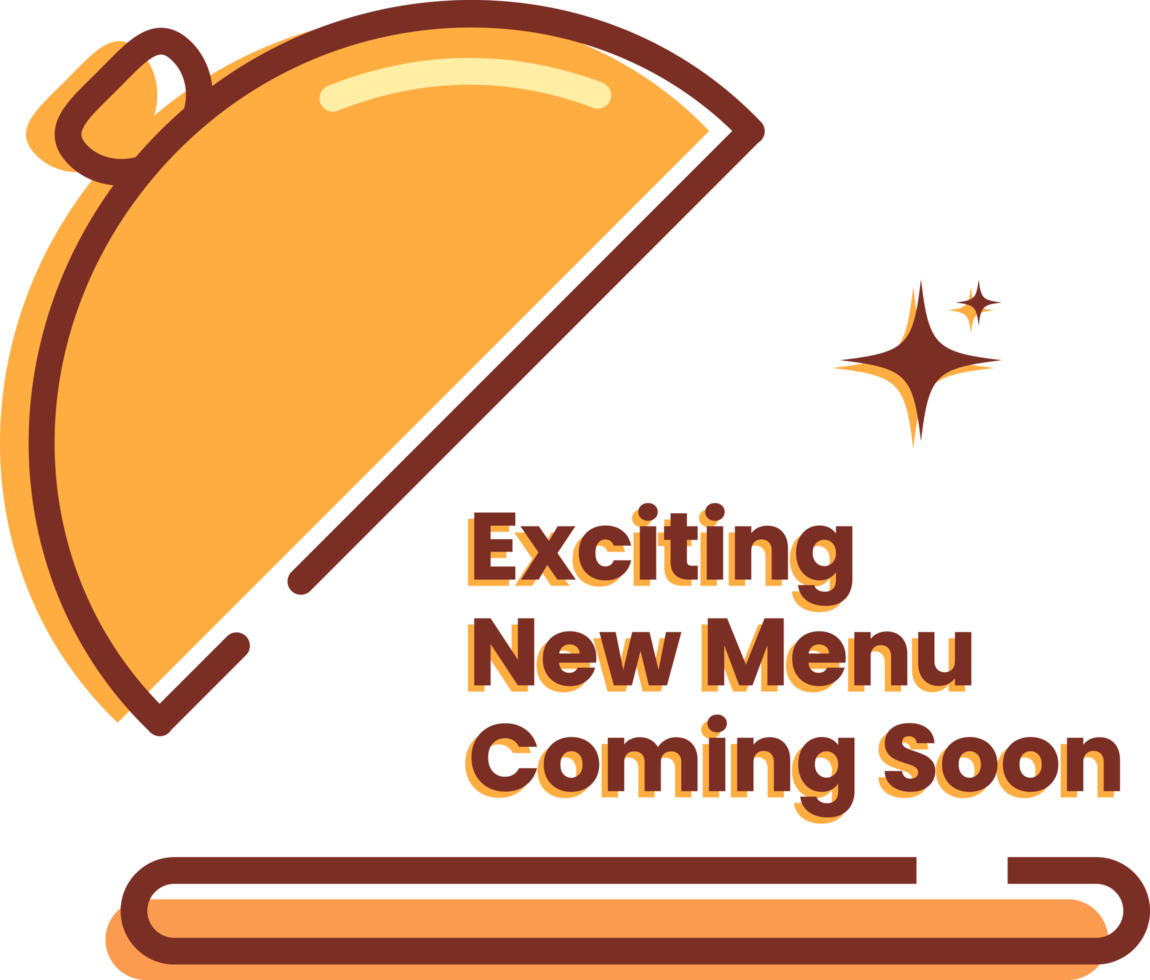 exciting new cafe bar restaurant menu coming soon sign icon png