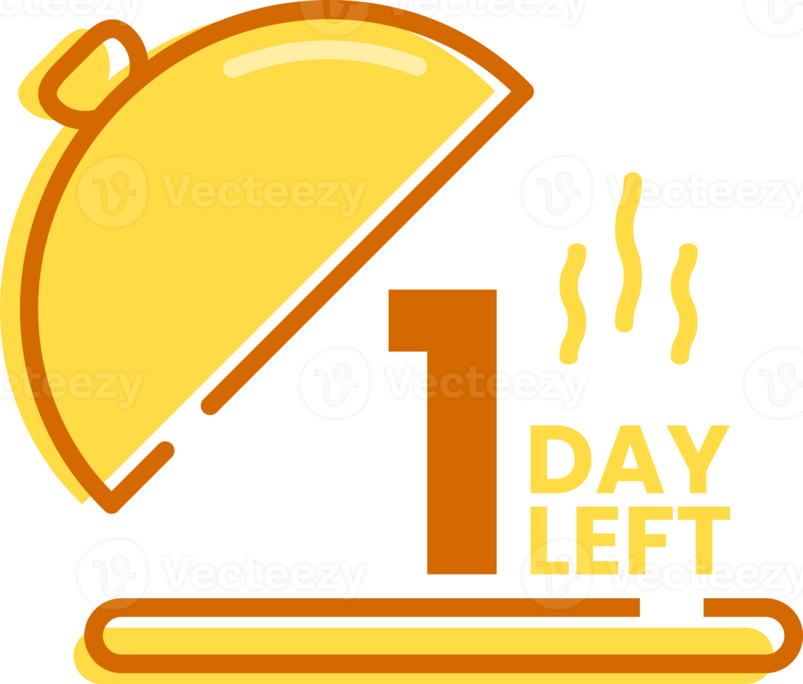 one day left countdown dish icon for cafe restaurant opening and new menu png