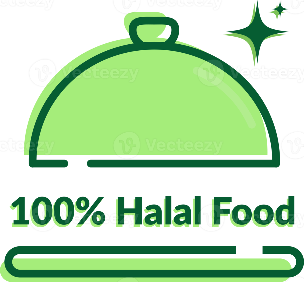 100 percent halal food menu in the dish icon png