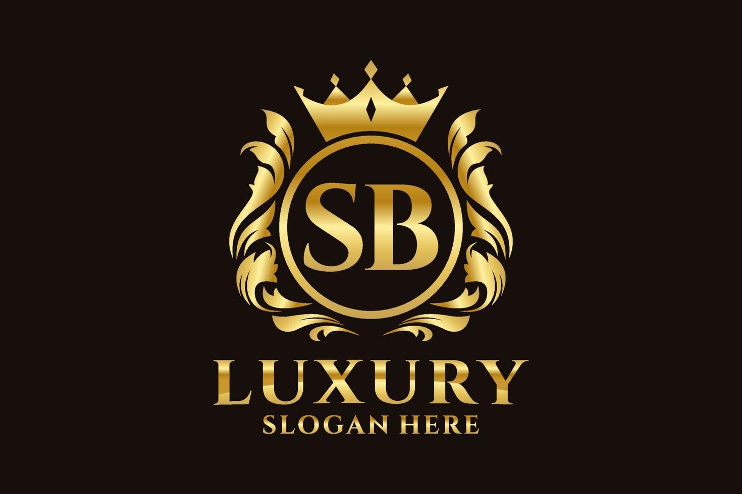 Initial SB Letter Royal Luxury Logo template in vector art for luxurious branding projects and other vector illustration.