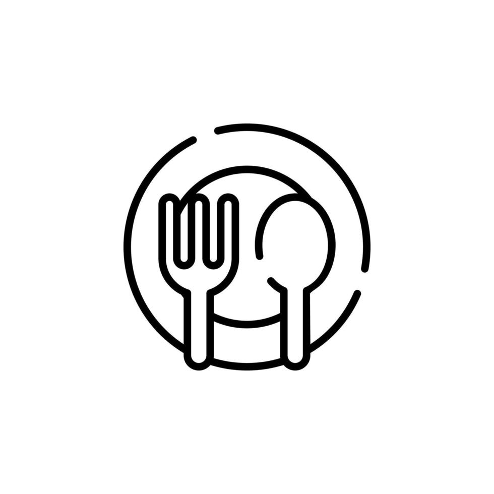 restaurante, comida, cocina línea punteada icono vector ilustración logotipo plantilla. adecuado para muchos propósitos.