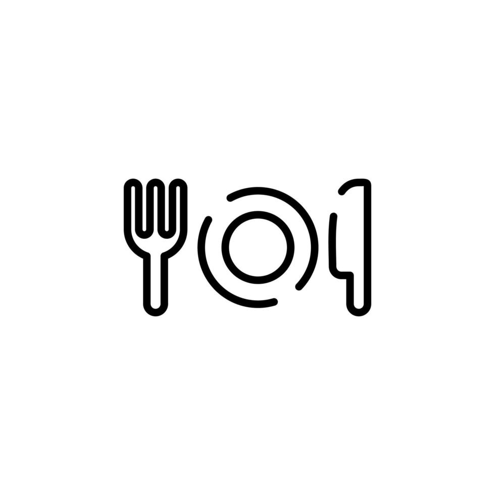 restaurante, comida, cocina línea punteada icono vector ilustración logotipo plantilla. adecuado para muchos propósitos.