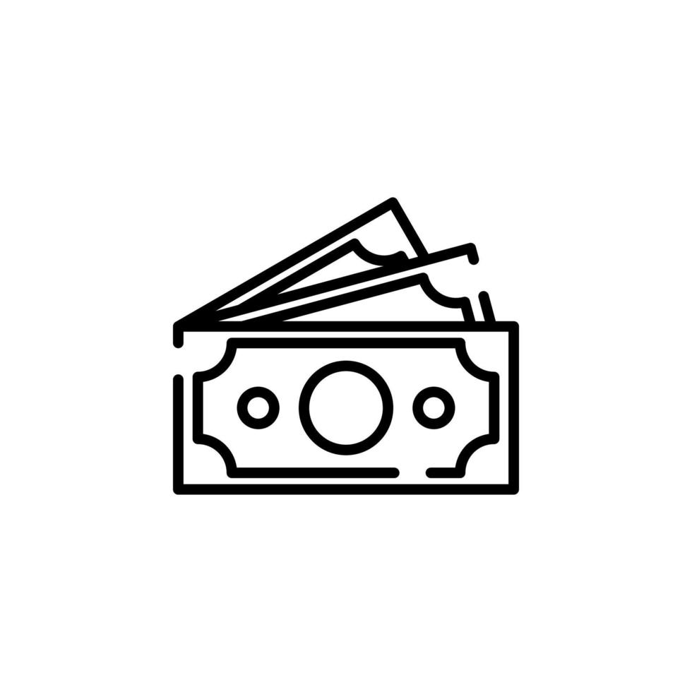 Money, Cash, Wealth, Payment Dotted Line Icon Vector Illustration Logo