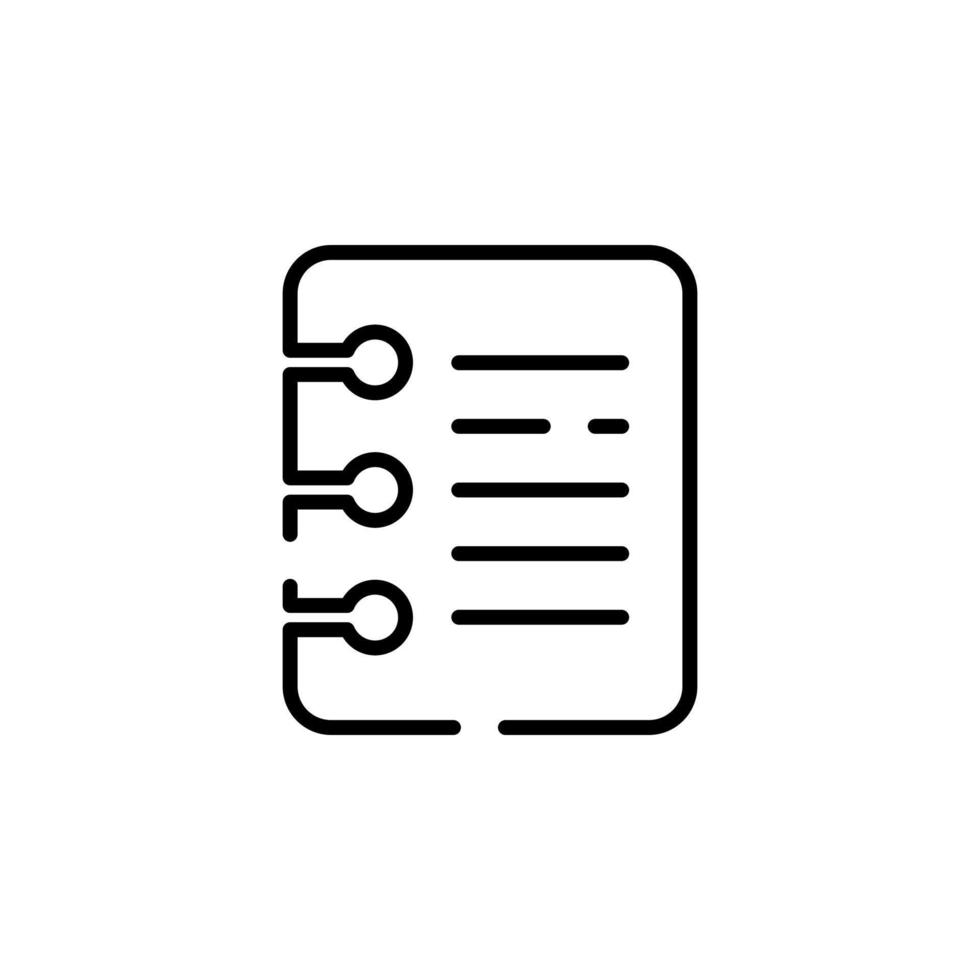 Notes, Notepad, Notebook, Memo, Diary, Paper Dotted Line Icon Vector Illustration Logo Template. Suitable For Many Purposes.