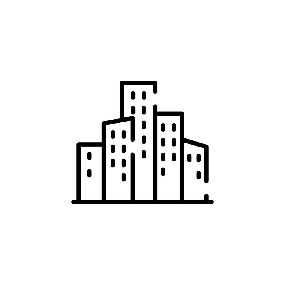 ciudad, pueblo, línea punteada urbana icono vector ilustración logotipo plantilla. adecuado para muchos propósitos.