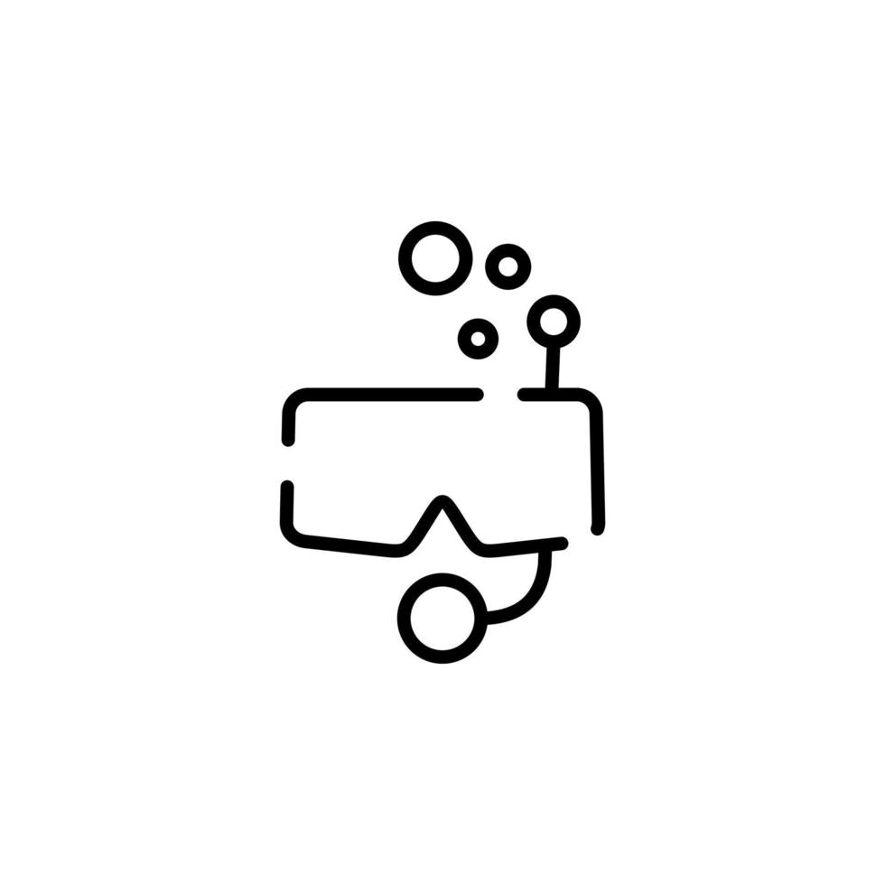 Diving Mask, Snorkel, Swimwear, Snorkelling Dotted Line Icon Vector Illustration Logo Template. Suitable For Many Purposes.