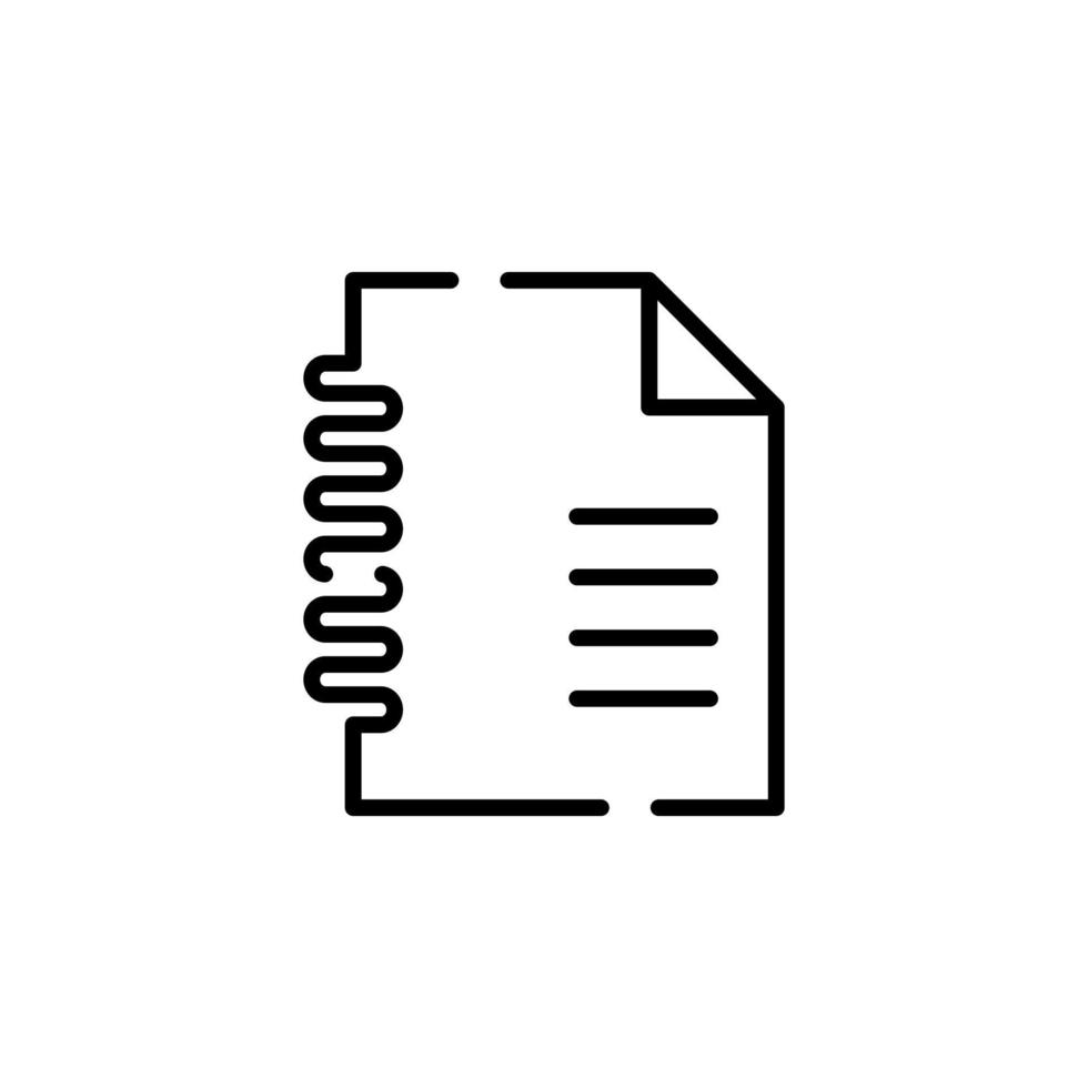 Notes, Notepad, Notebook, Memo, Diary, Paper Dotted Line Icon Vector Illustration Logo Template. Suitable For Many Purposes.
