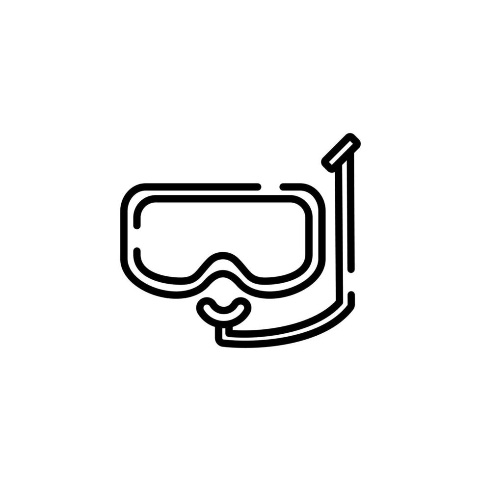 Diving Mask, Snorkel, Swimwear, Snorkelling Dotted Line Icon Vector Illustration Logo Template. Suitable For Many Purposes.