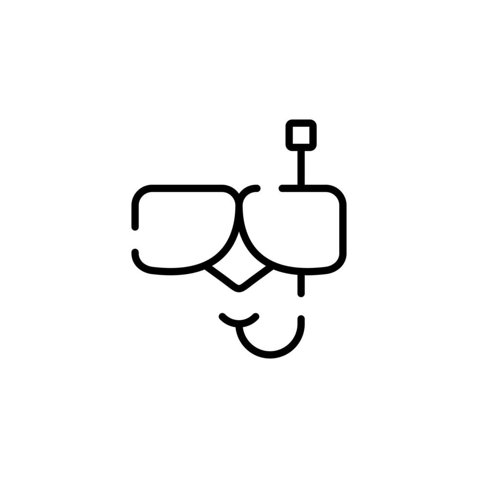 Diving Mask, Snorkel, Swimwear, Snorkelling Dotted Line Icon Vector Illustration Logo Template. Suitable For Many Purposes.