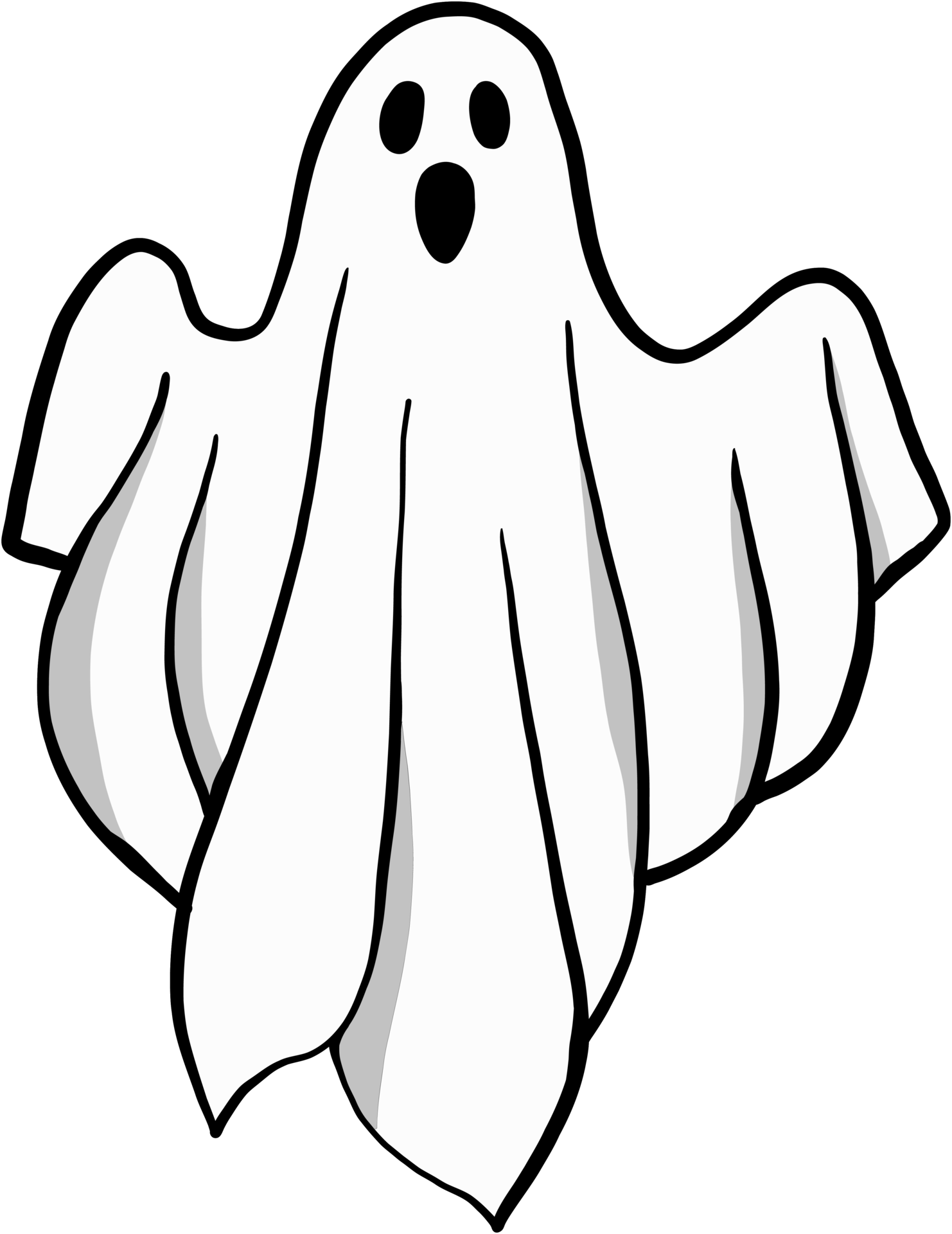 simplicidade halloween fantasma desenho à mão livre design plano. em 2023