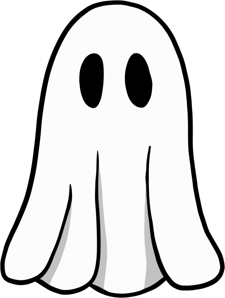 semplicità Halloween fantasma a mano libera disegno piatto design. png