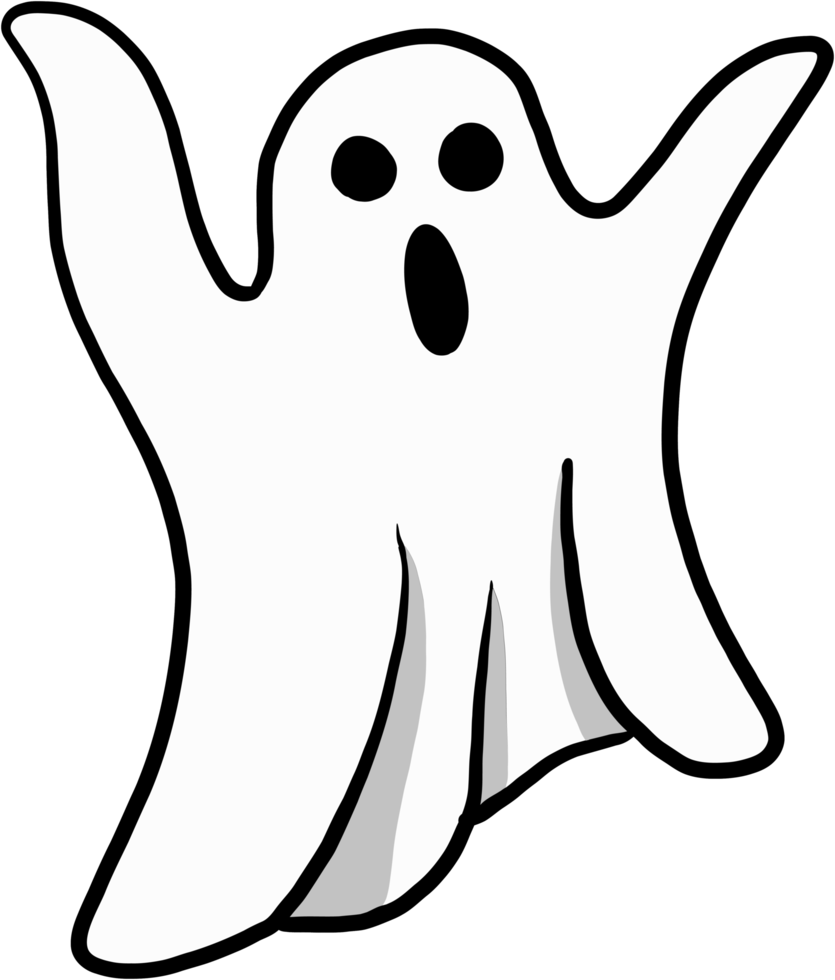 simplicidad halloween fantasma dibujo a mano alzada diseño plano. png