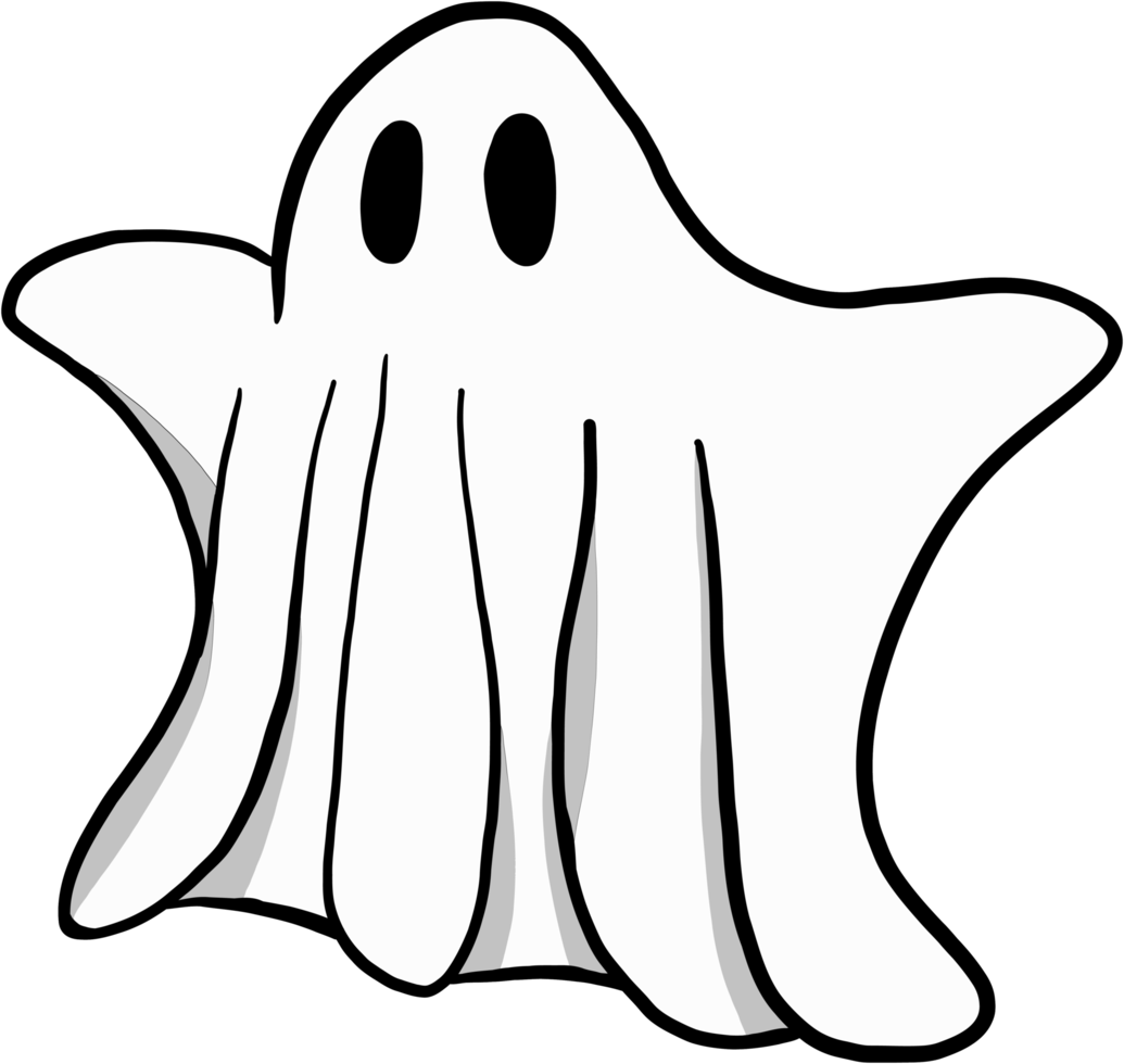simplicity halloween ghost freehand drawing flat design. png