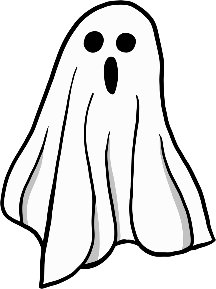 simplicidade halloween fantasma desenho à mão livre design plano. png