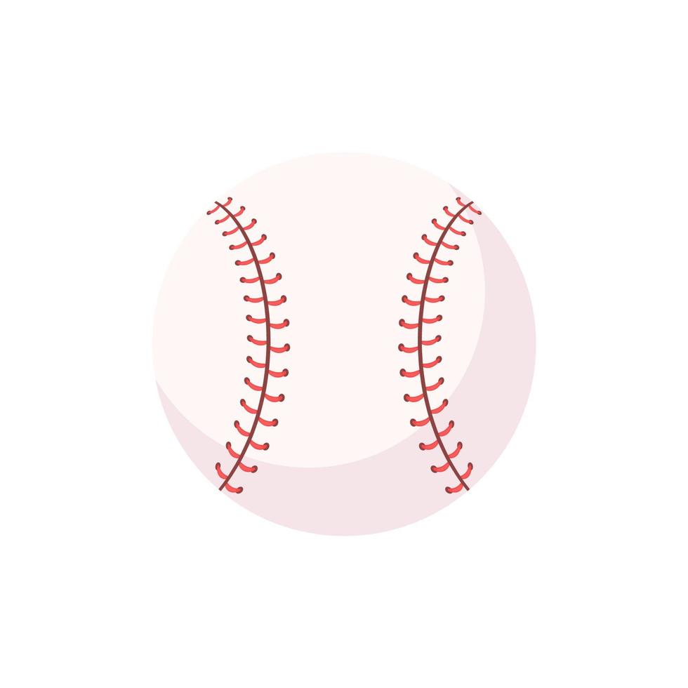 béisbol de cuero con costuras rojas. torneos populares de softbol. vector