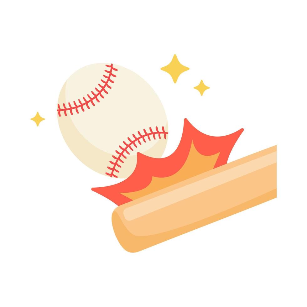 Los bates de béisbol se utilizan para golpear pelotas de béisbol en eventos deportivos. vector