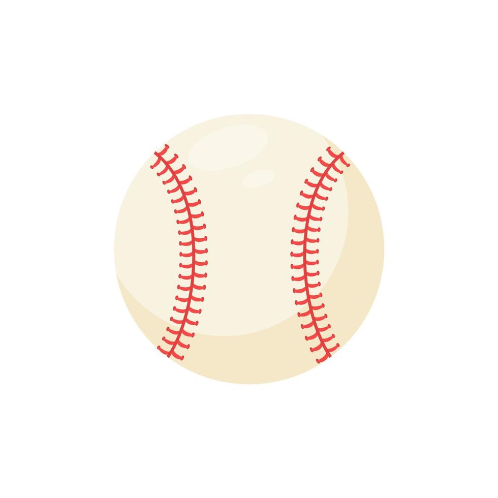 Leather baseball with red stitched seams. Popular softball tournaments. vector