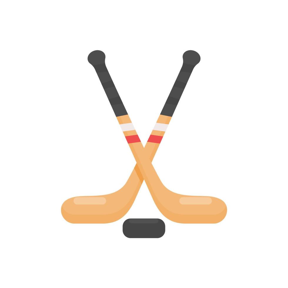 hockey stick and ball Equipment for playing sports on ice. vector