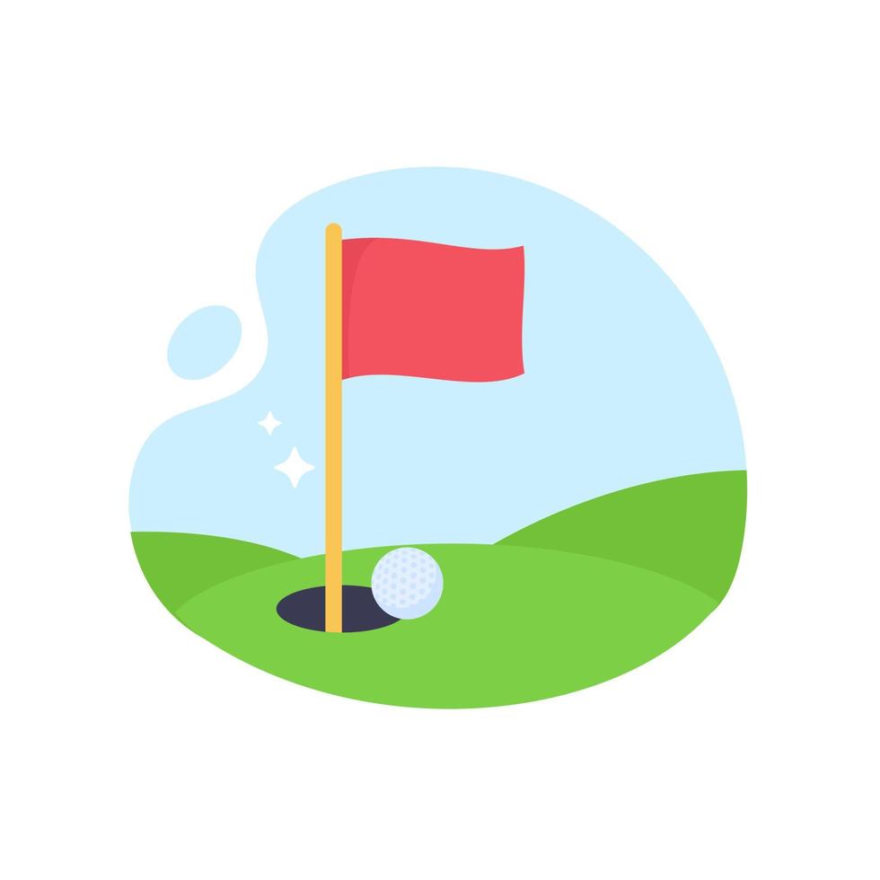 Golf clubs and balls for sporting events on the grass. vector