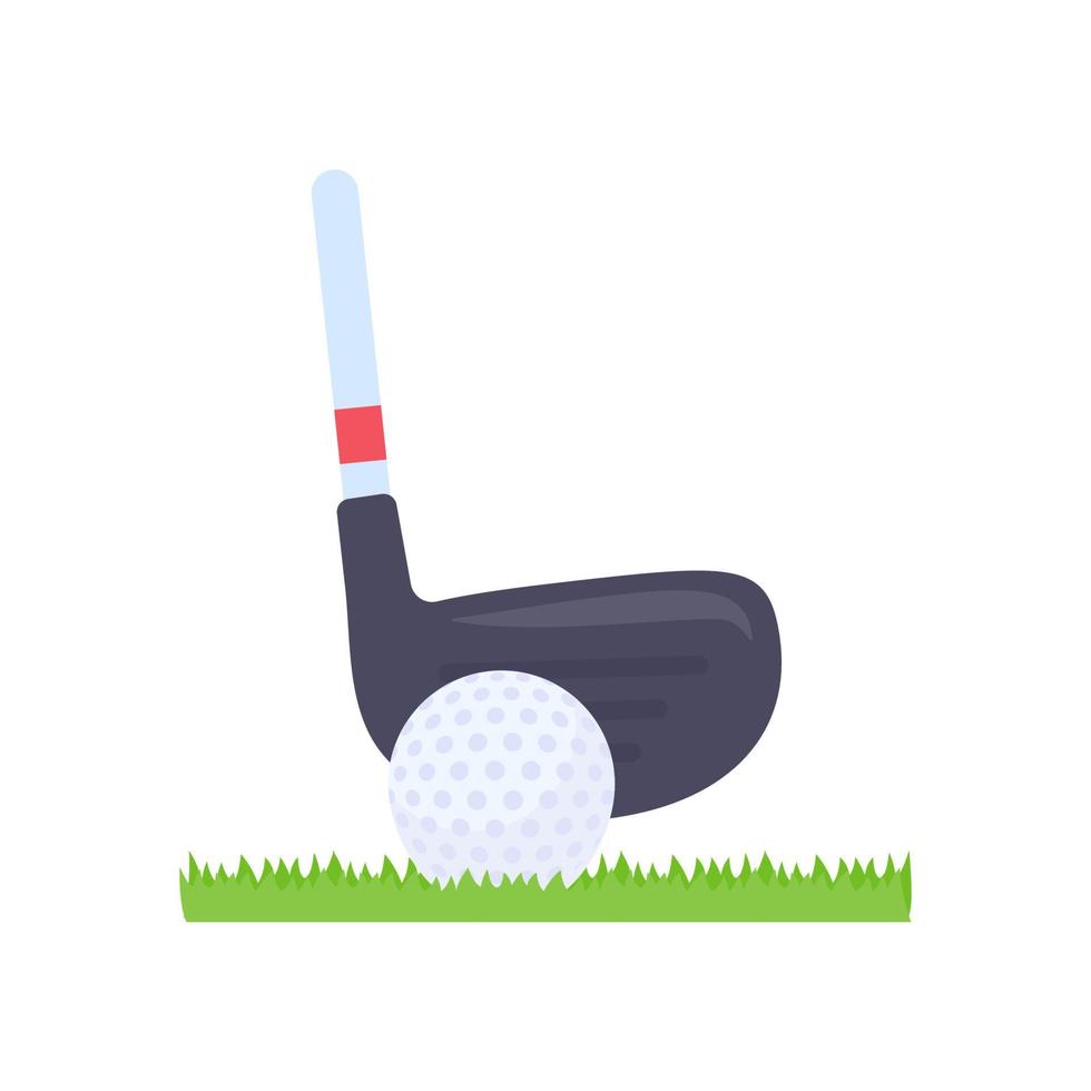 palos de golf y pelotas para eventos deportivos en el césped. vector