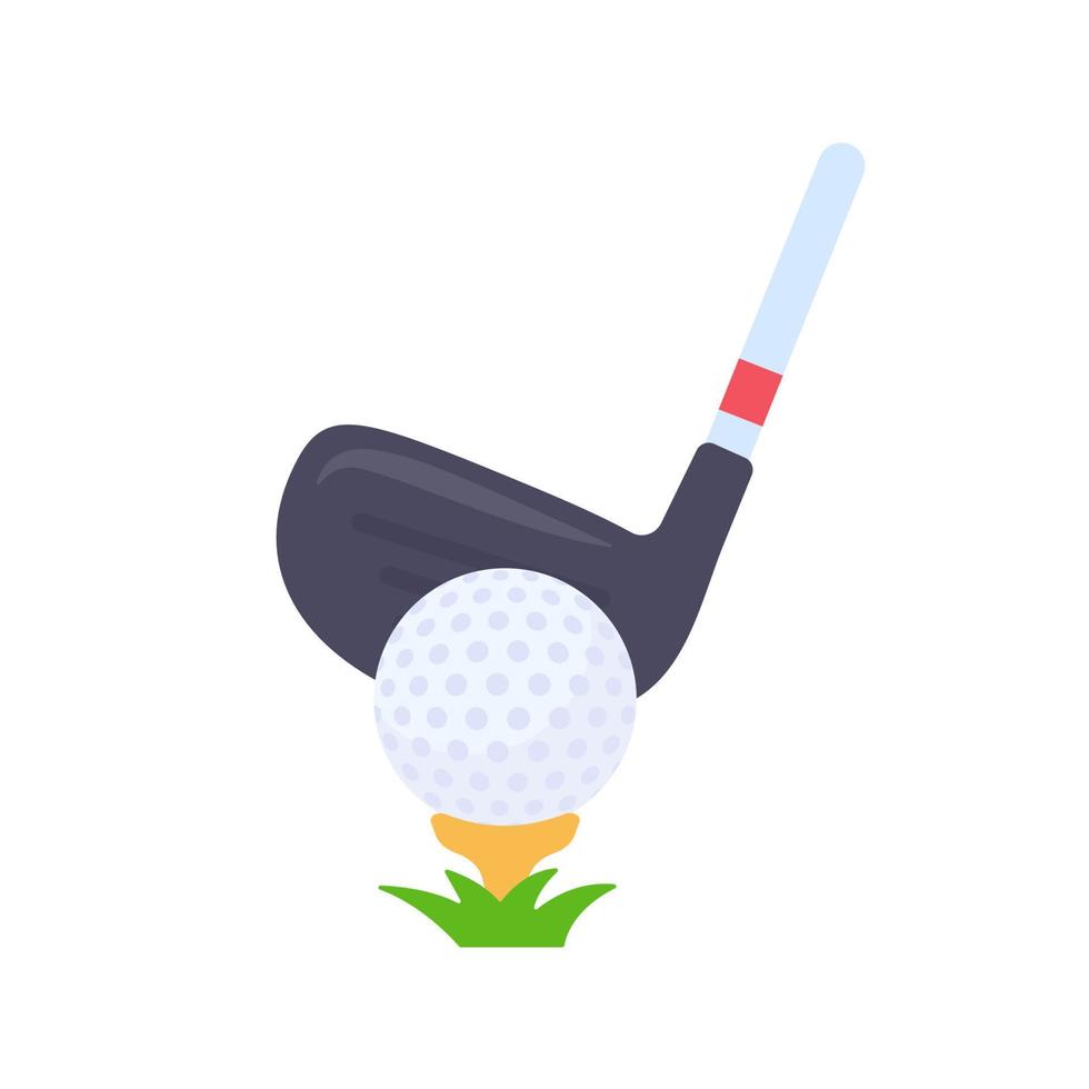 Golf clubs and balls for sporting events on the grass. vector