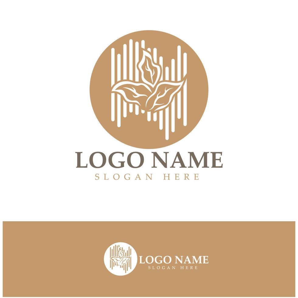 tobacco leaf logo,tobacco field and tobacco cigarette logo template design vector