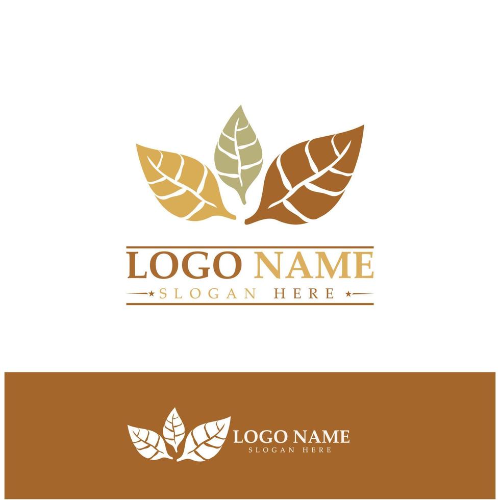 logotipo de hoja de tabaco, campo de tabaco y vector de diseño de plantilla de logotipo de cigarrillo de tabaco