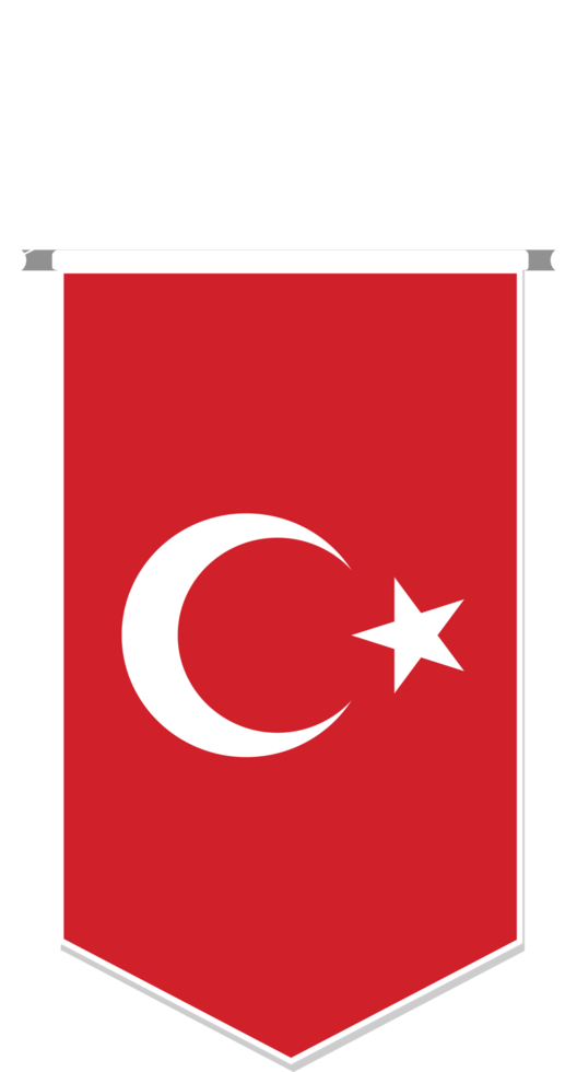 Turkey flag in soccer pennant, various shape. png