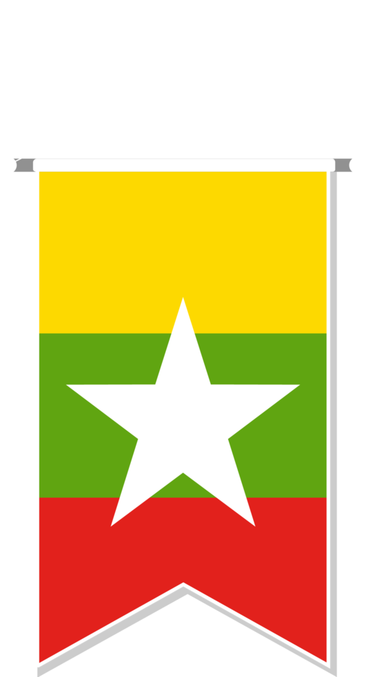 Myanmar flag in soccer pennant. png