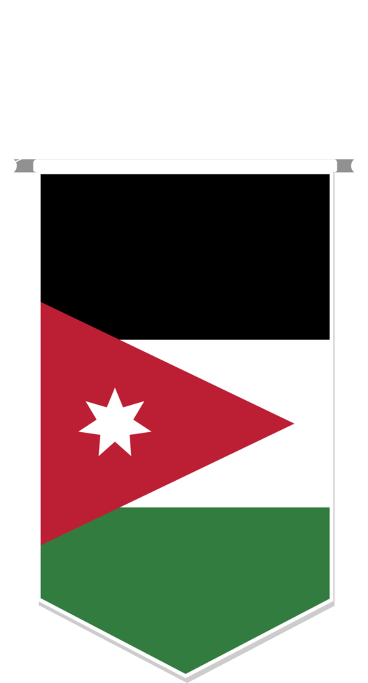 Jordan flag in soccer pennant, various shape. png