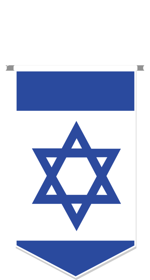 Israel flag in soccer pennant, various shape. png